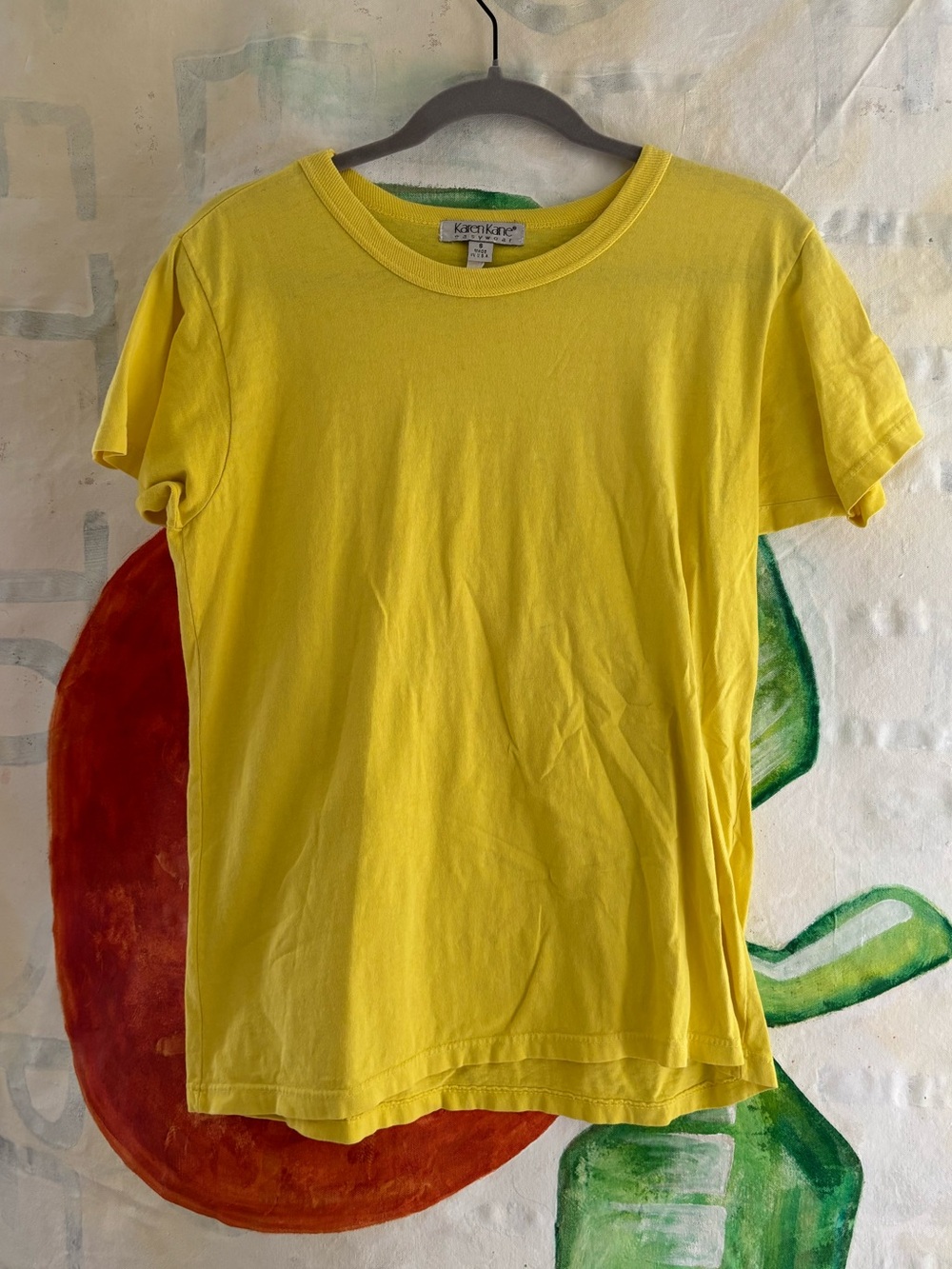 90s Karen Kane Bright Yellow Women’s Short Sleeve Tee